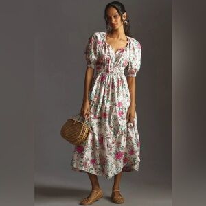 Anthropologie The Somerset Maxi Dress: Puff-Sleeve Edition Floral